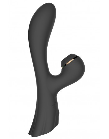 Vibromasseur double stimulation point G et clitoris par succion noir USB - FAIRYBLACK
