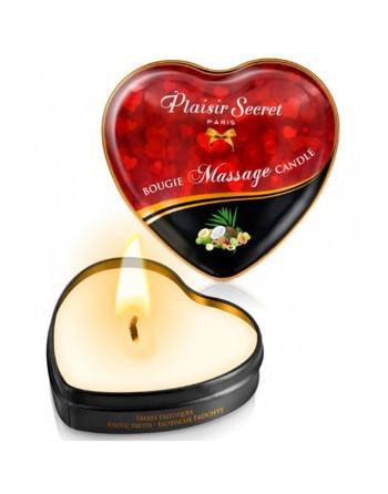 Mini bougie de massage fruits exotiques boîte coeur 35ml